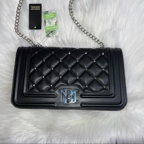 Badgley Mischka black studded quilted purse - Picture 11 of 16